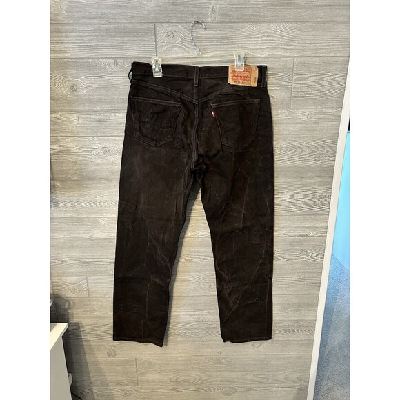 Levis 501xx Mens 36x 32 (34x32.5) Black Denim Jeans Button Fly Grunge‎ - Picture 3 of 7